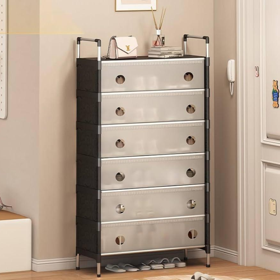 7 Layer Dustproof Shoe Organizer | Space Saving Shoe Rack with Dustproof Doors