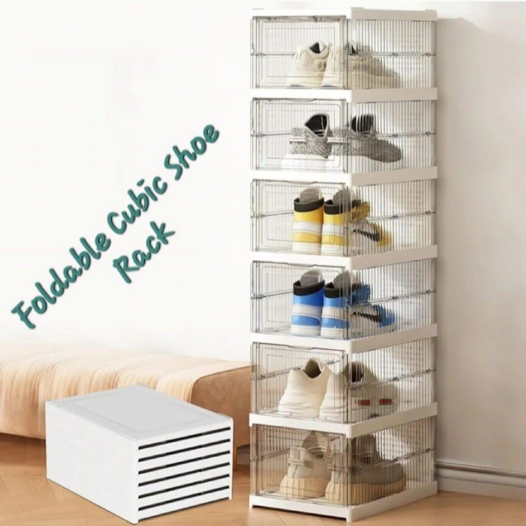 Folding 6 Cube Shoe Rack