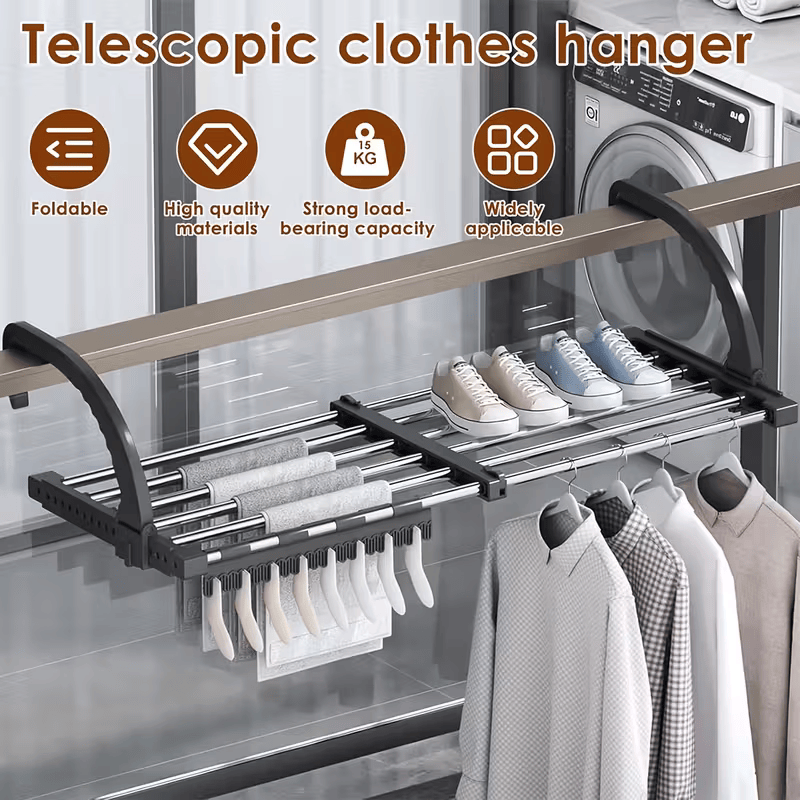 Adjustable Outdoor Clothes Drying Rack | Balcony Hanger